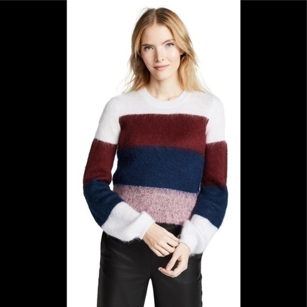 Club Monaco Colorblock “Rinty” Sweater In Pink Multi Stripe Size Small